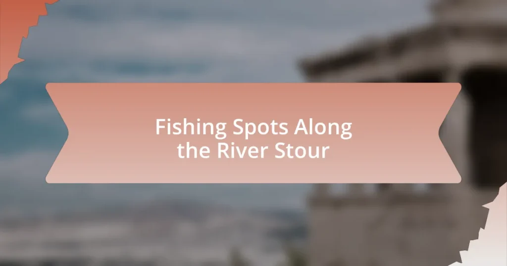 Fishing Spots Along the River Stour